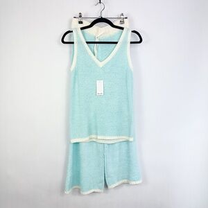 Splendid Blue & White Sleeveless Top & Pants Loungewear Set